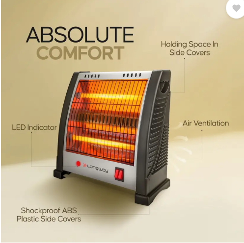 Longway Blaze 2 Rod 800 Watt With ISI Approved Quartz Room Heater - Image 4